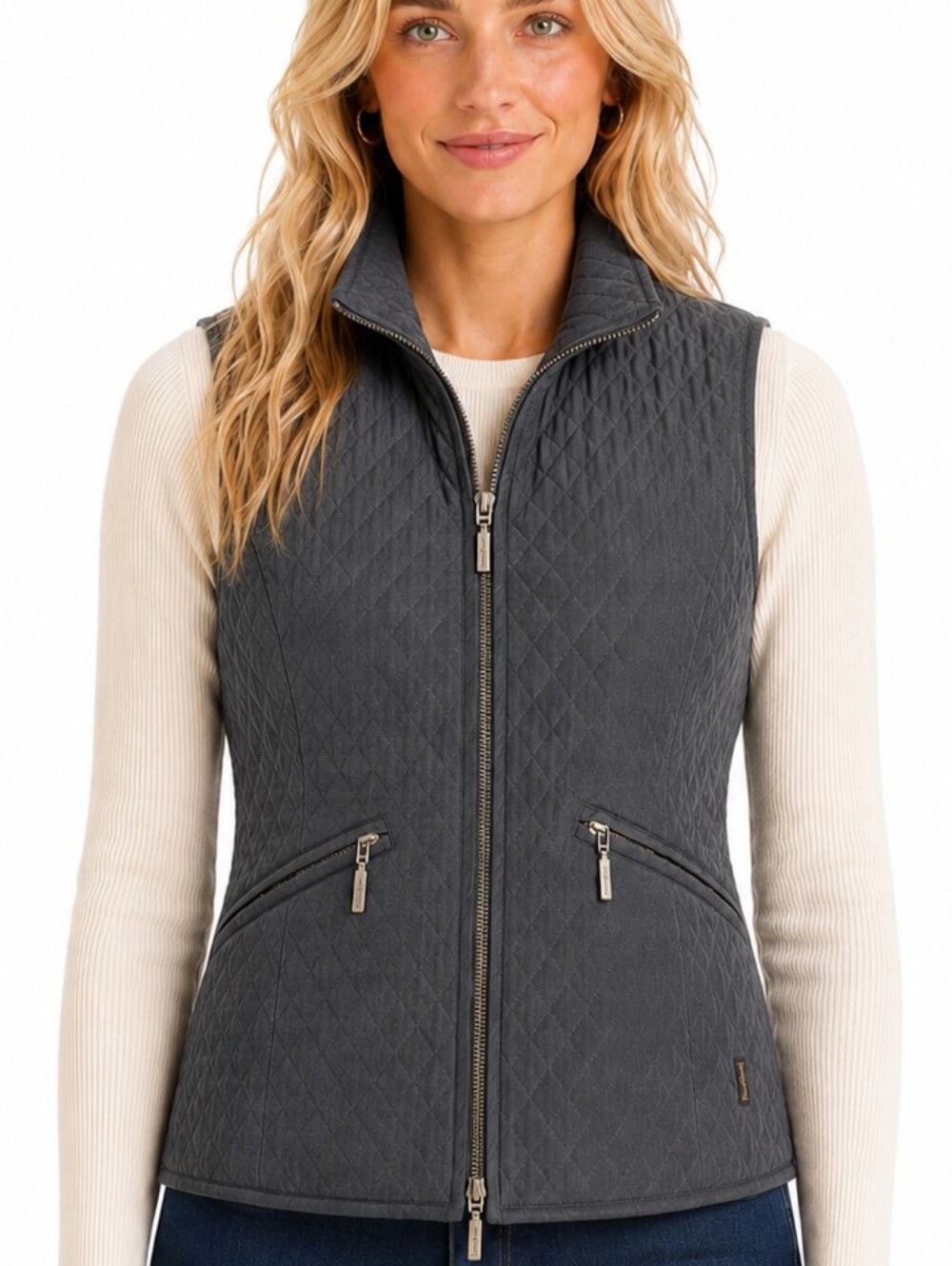 Barbour L119 Tailored Microfibre Quilted Gilet Vest Black Women's 6